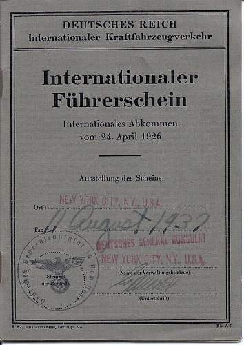 German International Drivers License issued in New York