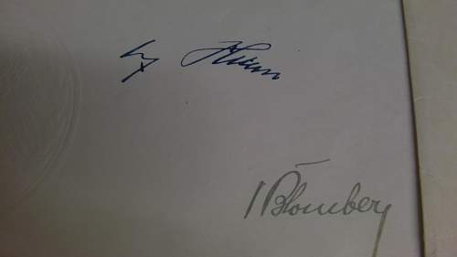Promotion Document signed by Von Blomberg