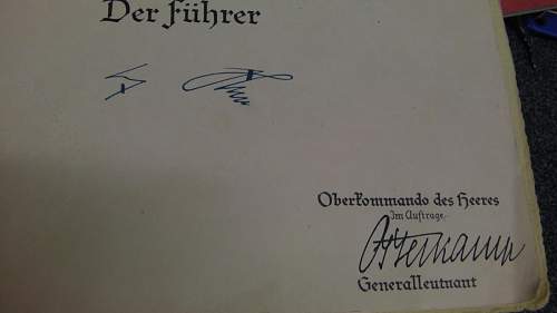 Promotion Document signed by Von Blomberg