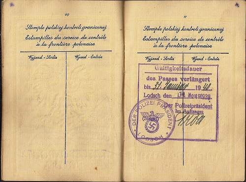 German visas - Poland 1939 &amp; 1940