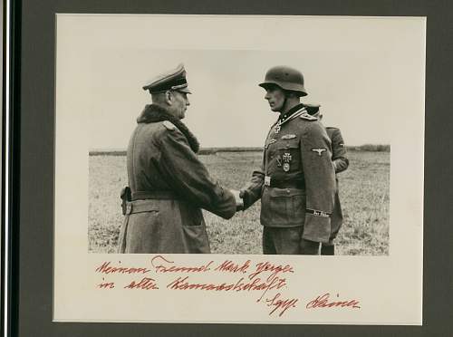 Signatures of Waffen SS Knights Cross Winners