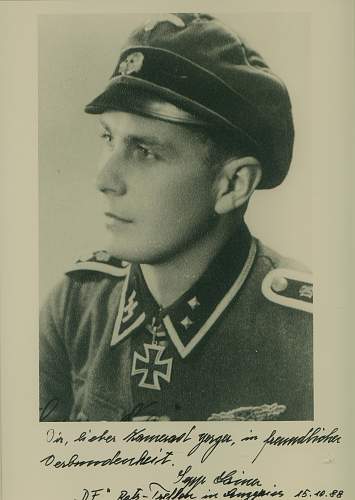 Signatures of Waffen SS Knights Cross Winners