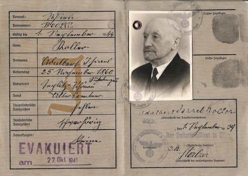 Jewish Identity Card w. info on the death of the owner