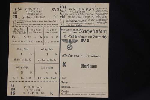 German 1940 ration card