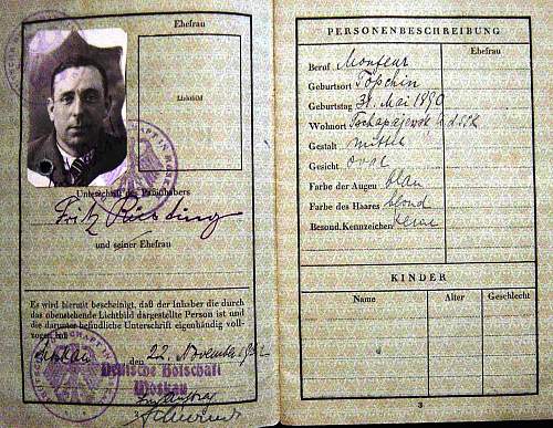 German chemical-plant workers passport