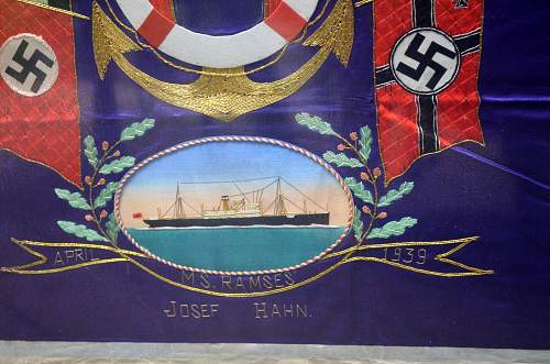 Embroidery of the  German Blockade Runner &quot;RAMSES.&quot;