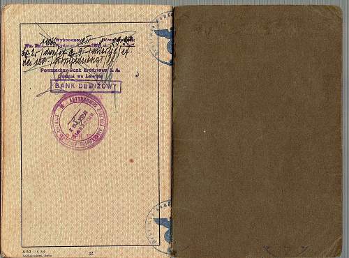 German passport - Krakau consulate issue - 1938