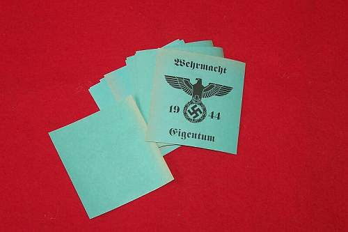 Wehrmacht Eigentum- paper tags