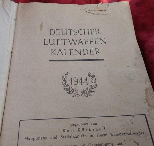 Luftwaffe 1944 Kalender Book