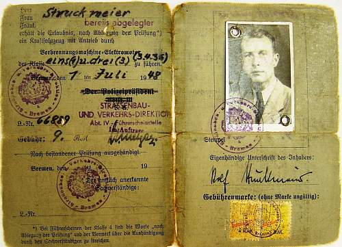 Post-war drivers license