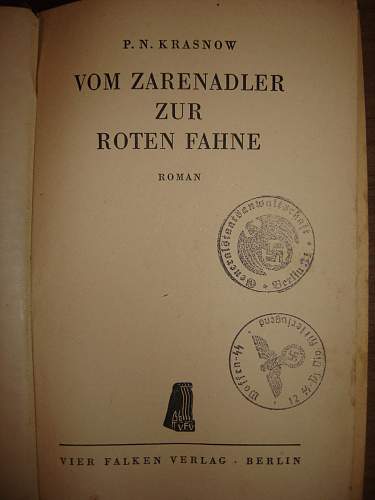 Book with SS and GESTAPO stamps