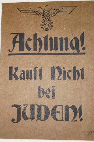 Poster &quot;Achtung! Kauft nicht bei Juden!&quot;