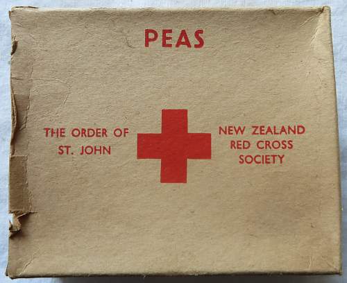 Red Cross ffod parcel boxes and contents