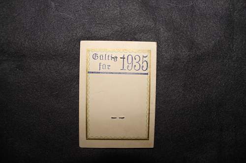 daf jahresportkarte 1939 and polizei-sportsverein 1935 mitgliedskarte