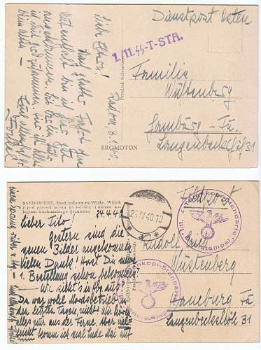 SS Totenkopf Officer Feldpost+Photo+Documents lot