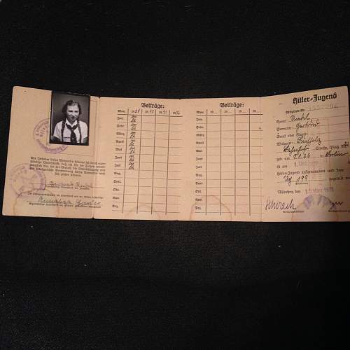 Young lady's Hitler Youth ID and photo