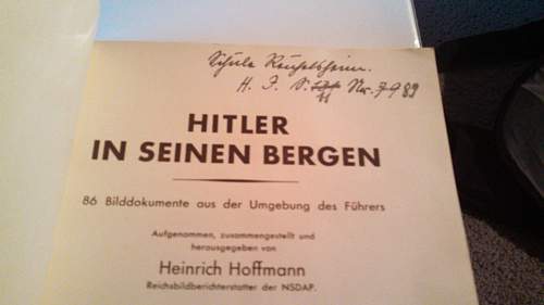 Hitler Book by Hoffman with Hitler Book Plate