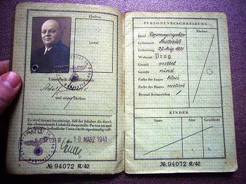 Regierungsinspektor's passport from Prag