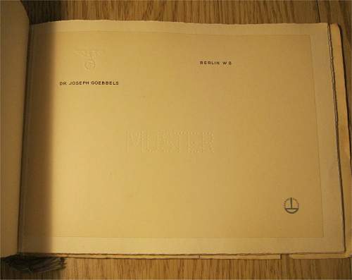 Book showing official stationery produced for the use of Hitler's chancellery