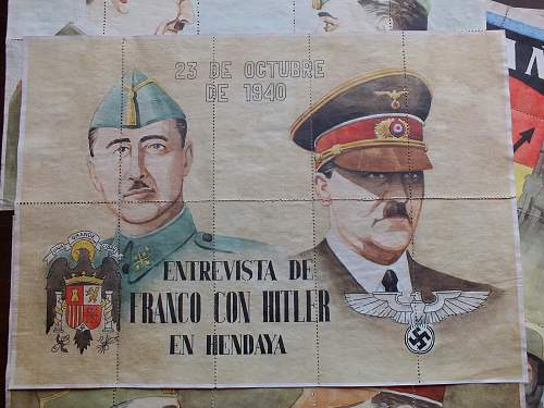 ww2 propaganda coupons Spanish Blue division, Hitler and Franco