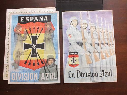 ww2 propaganda coupons Spanish Blue division, Hitler and Franco