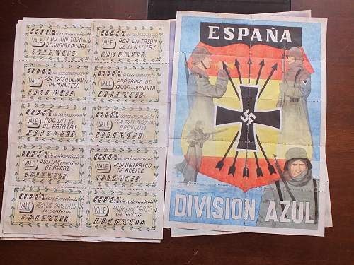 ww2 propaganda coupons Spanish Blue division, Hitler and Franco