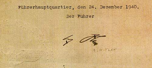 Adolf Hitler Autograph