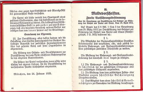 NSDAP Party Member book and SA Ausweis to same man