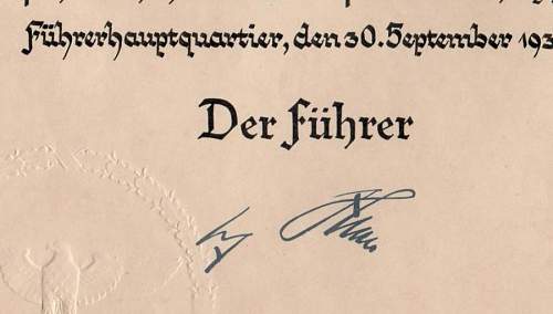 Adolf hitler signed document
