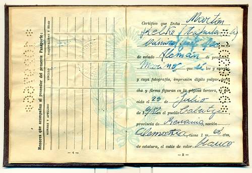 Graf Spee officer issued passport?