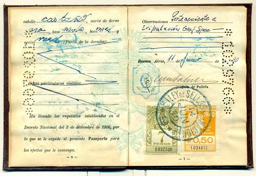 Graf Spee officer issued passport?