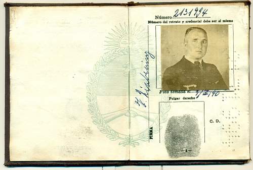 Graf Spee officer issued passport?