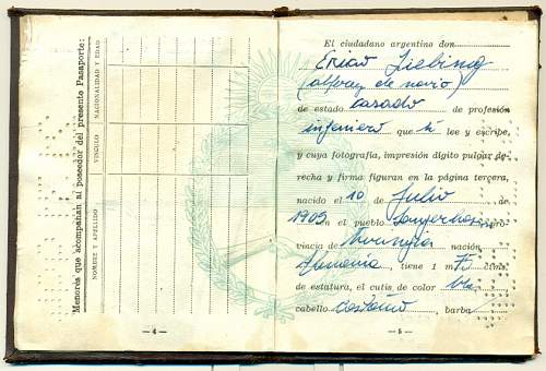 Graf Spee officer issued passport?