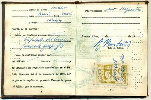 Graf Spee officer issued passport?