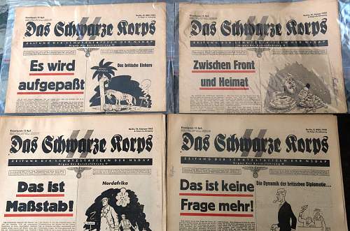 Das Schwarze Korps newspapers 1940 to 1943