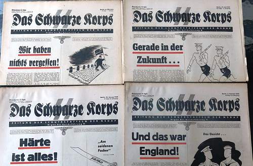 Das Schwarze Korps newspapers 1940 to 1943