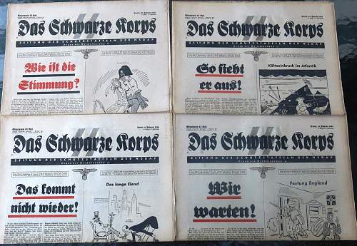 Das Schwarze Korps newspapers 1940 to 1943