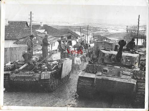 Original photograph of a Tiger I and Pz.Kpfw IV's possibly in Italy or Romania?