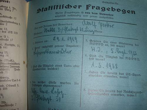 Adolf Pirker: Luftwaffe mans award book?