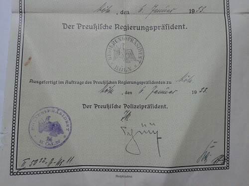 Pre-Third Reich Prussian Police Document