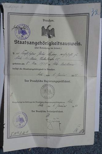Pre-Third Reich Prussian Police Document