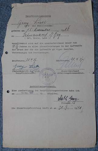 Pre-War Luftwaffe Document