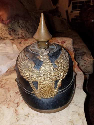 WWI pickelhaube strange badge