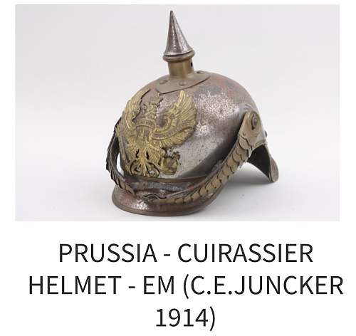 Prussian Kurassier helmet 1914