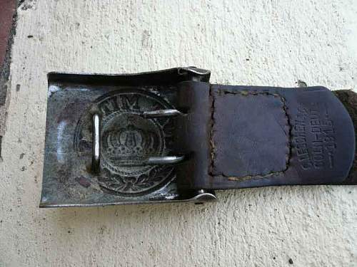 WW1 German Helmet and belt