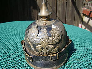 fake, aged pickelhaube sold as attic find.