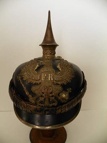 Early Christmas Present: Prussian Paymaster Pickelhaube with field cover