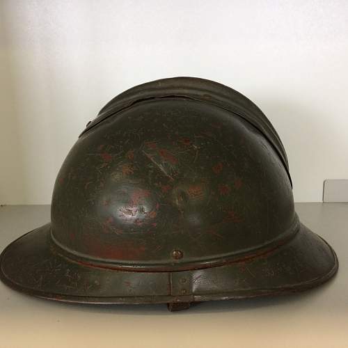 Wz.15 Polish officially improved helmet with thicker liner and chinstrap, 100% original Prewar ?