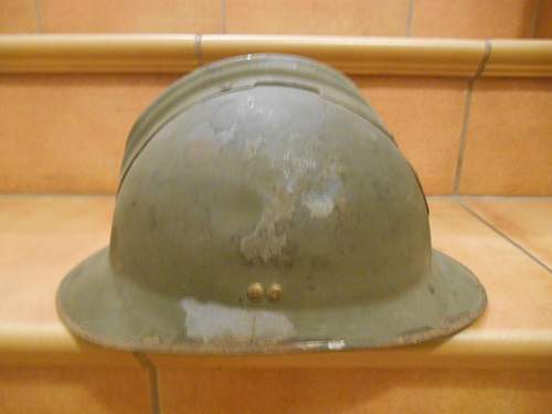 Wz.15 Polish officially improved helmet with thicker liner and chinstrap, 100% original Prewar ?