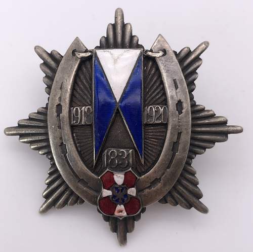 19th Wolynski Lancers Regiment breast badge